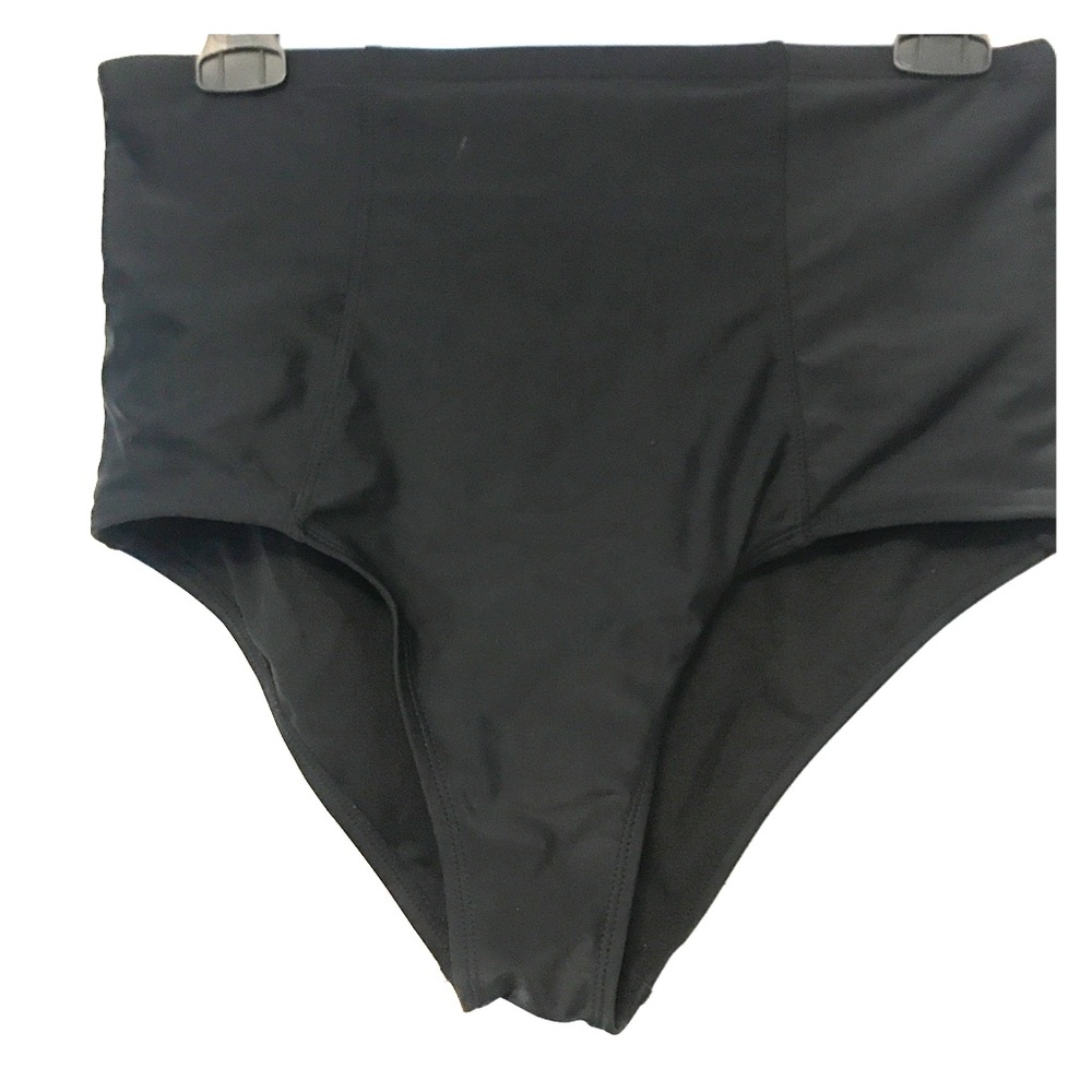 Simple black high-waisted bikini bottoms